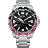 Citizen Eco-Drive Sport 45mm Black Dial Black & Red Bezel Steel Bracelet Watch
