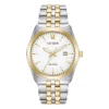 Citizen Eco-Drive White Dial Gold Tone Stainless Steel Bracelet Watch