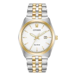 Citizen Eco-Drive White Dial Gold Tone Stainless Steel Bracelet Watch