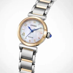 Citizen L Mae 26mm Mother of Pearl Dial Two Tone Stainless Steel Bracelet Watch