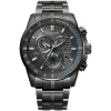 Citizen PCAT Eco Drive Worldtime Grey & Blue Chronograph Charcoal Bracelet Watch