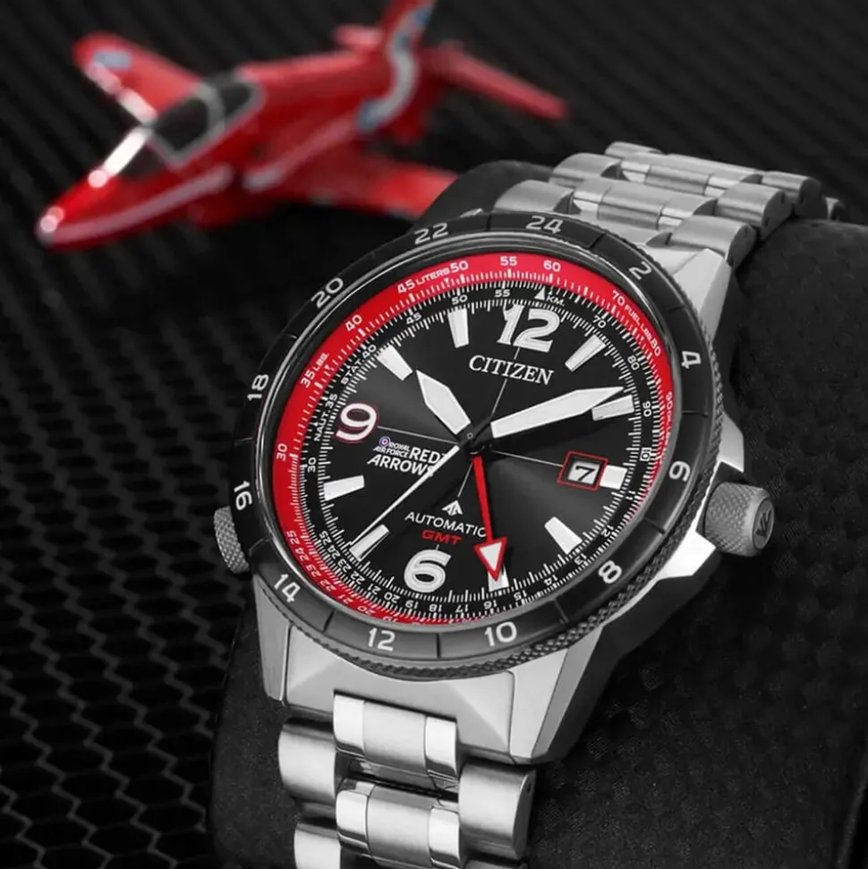 Citizen Promaster Red Arrows Limited Edition GMT 45mm Black Dial Steel Bracelet Watch
