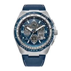 Citizen Promaster Skyhawk A.T 46mm Blue Dial Leather Strap Watch