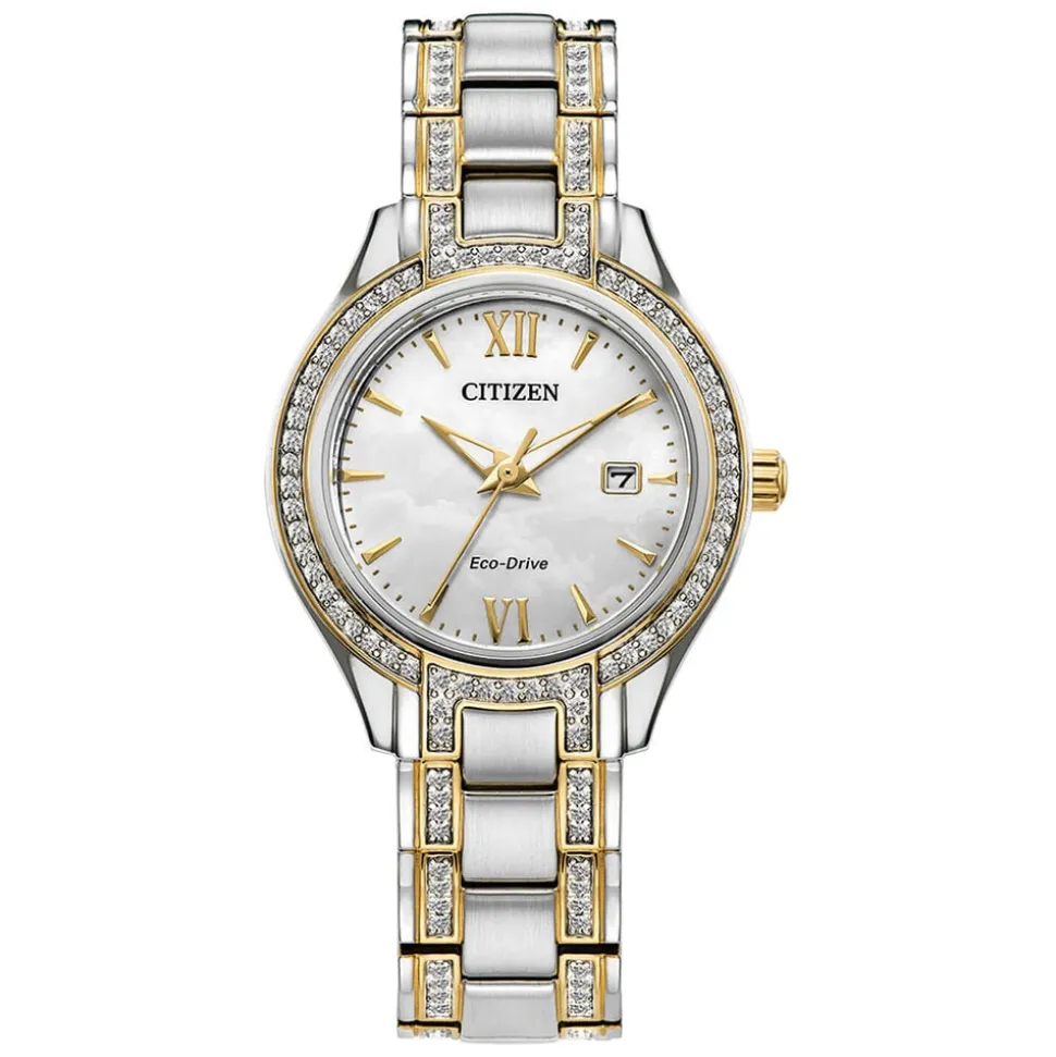 Citizen Silhouette 30mm Diamond Bezel Two-Tone Bracelet Watch