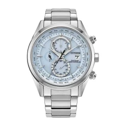 Citizen World Chronograph A.T 43mm Blue Dial Stainless Steel Bracelet Watch