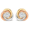 9ct 3 Colour Gold Cubic Zirconia Set Knot Stud Earrings