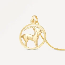 9ct Capricorn Zodiac Pendant (Chain Included)