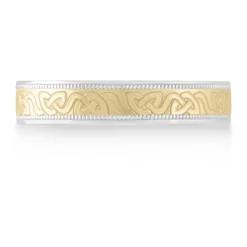 9ct Gold and Sterling Silver 5mm Celtic 5mm Wedding Ring