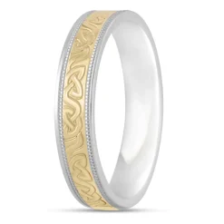 9ct Gold and Sterling Silver 5mm Celtic 5mm Wedding Ring