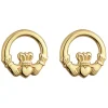 9ct Gold Claddagh Stud Earrings.