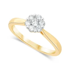 9ct Gold Cluster Blossom 0.33 Carat Diamond Ring