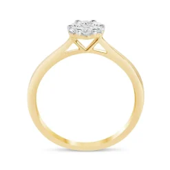 9ct Gold Cluster Blossom 0.33 Carat Diamond Ring