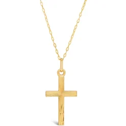 9ct Gold Cross Pendant (Chain Included)