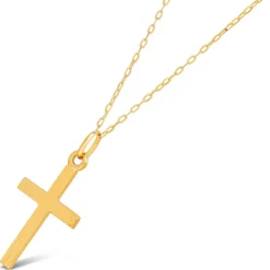 9ct Gold Cross Pendant (Chain Included)