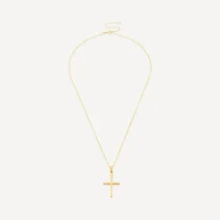 9ct Gold Cross Pendant (Chain Included)