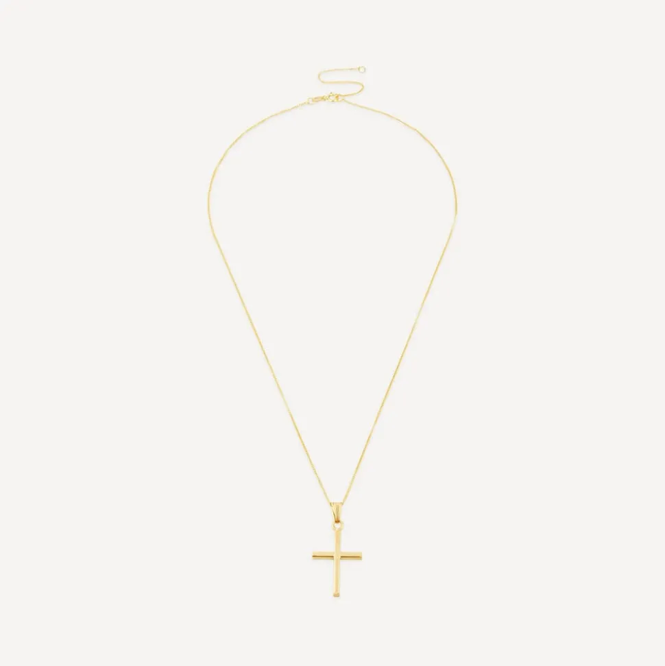 9ct Gold Cross Pendant (Chain Included)