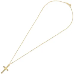 9ct Gold Cross Pendant (Chain Included)