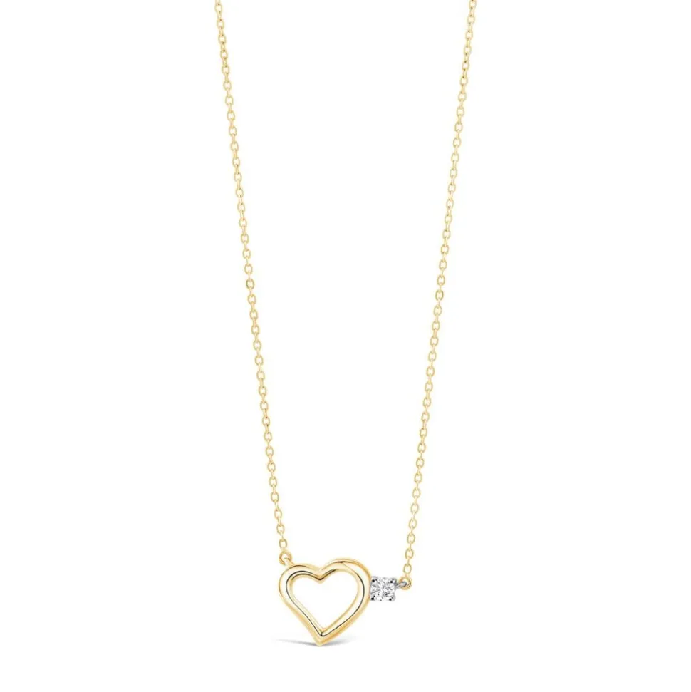 9ct Gold Cubic Zirconia Heart Necklace