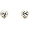 9ct Gold Cubic Zirconia Heart Stud Earrings
