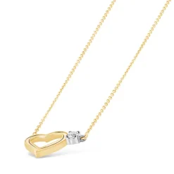 9ct Gold Cubic Zirconia Heart Necklace