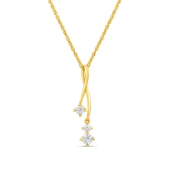 9ct Gold Cubic Zirconia Pendant (Chain Included)