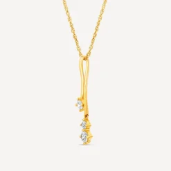 9ct Gold Cubic Zirconia Pendant (Chain Included)