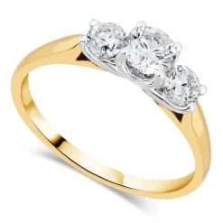 18ct gold ladies 0.75 carat diamond graduated three stone ring