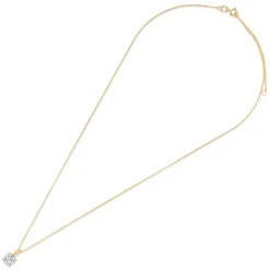 9ct Gold 6.5mm Four Claw Cubic Zirconia Set Pendant (Chain Included)