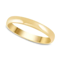 9ct Gold Polished 3mm D Shape Wedding Ring