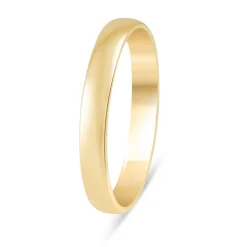 9ct Gold Polished 3mm D Shape Wedding Ring