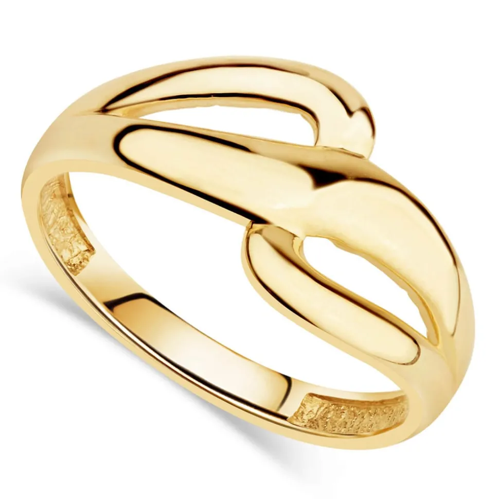 9ct Gold Three Strand Wave Ladies Ring