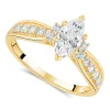 9ct Marquise Cubic Zirconia Claw Set with Side Rings