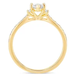 9ct Marquise Cubic Zirconia Claw Set with Side Rings