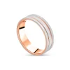 9ct Rose Gold & Platinum 2 Row Groove Men's Wedding Ring