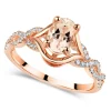 9ct Rose Gold 0.22ct Diamond Twist And Morganite Ring