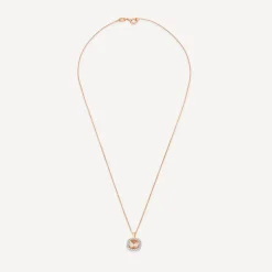 9ct Rose Gold Cushion Morganite & 0.25ct Baguette & Brilliant Diamond Surrounded Pendant