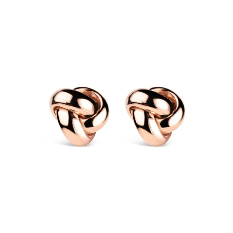 9ct Rose Gold Triple Knot Stud Earrings