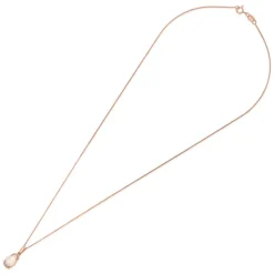 9ct Rose Pear Opal With Diamond Top Bottom Pendant