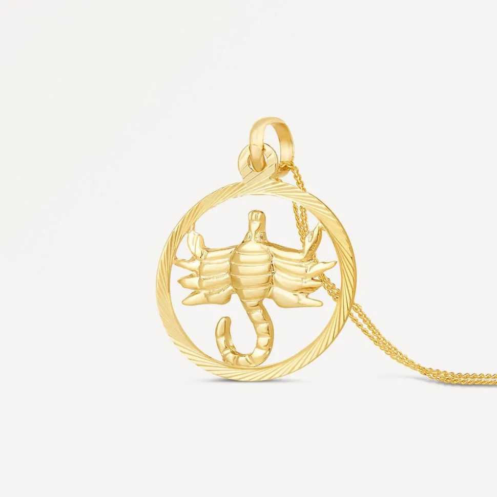 9ct Scorpio Zodiac Pendant (Chain Included)