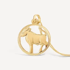 9ct Taurus Zodiac Pendant (Special Order) (Chain Included)