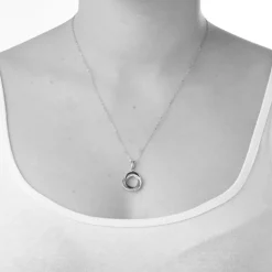 9ct Three Colour Gold Cubic Zirconia Open Knot Pendant (Chain Included)