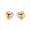 9ct Three Colour Triple Knot Stud Earrings