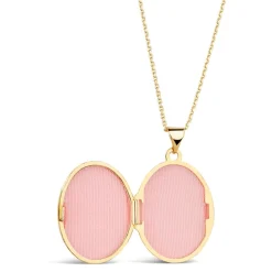9ct two colour gold flower locket (Chain Included)