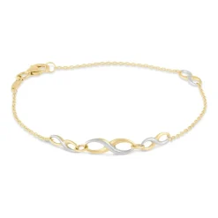 9ct Two Colour Gold Infinity Chain Bracelet