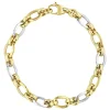 9ct two colour gold open link bracelet