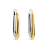 9ct Two Colours Gold Two Bar Half Hoop Earrings