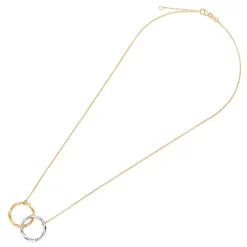 9ct Two-Tone Diamond Cut Double Circle Necklet