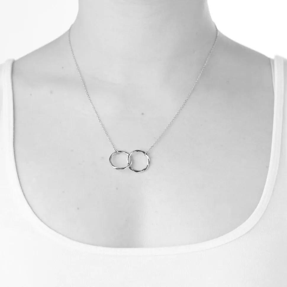 9ct Two-Tone Diamond Cut Double Circle Necklet