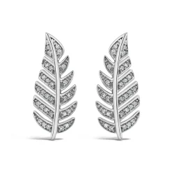 9ct White Gold 0.15 Carat Diamond Feather Studs