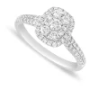 18ct White Gold 0.74 Carat Diamond Cluster Engagement Ring